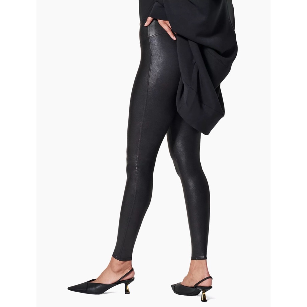 SPANX Faux Leather Leggings - Tummy Control - Power Compression - High Waist! - Picture 2 of 5